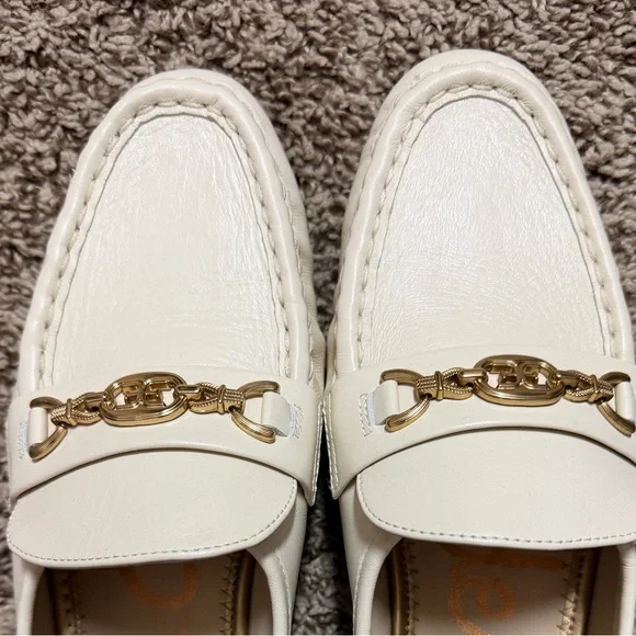 Sam Edelman Lucca Modern cream/Ivory Horse-Bit Leather Loafers Size 8 - Picture 3 of 10